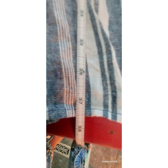 * LANE BRYANT Navy & White Stripe Rayon-linen blend Romper 18 - Picture 6 of 8